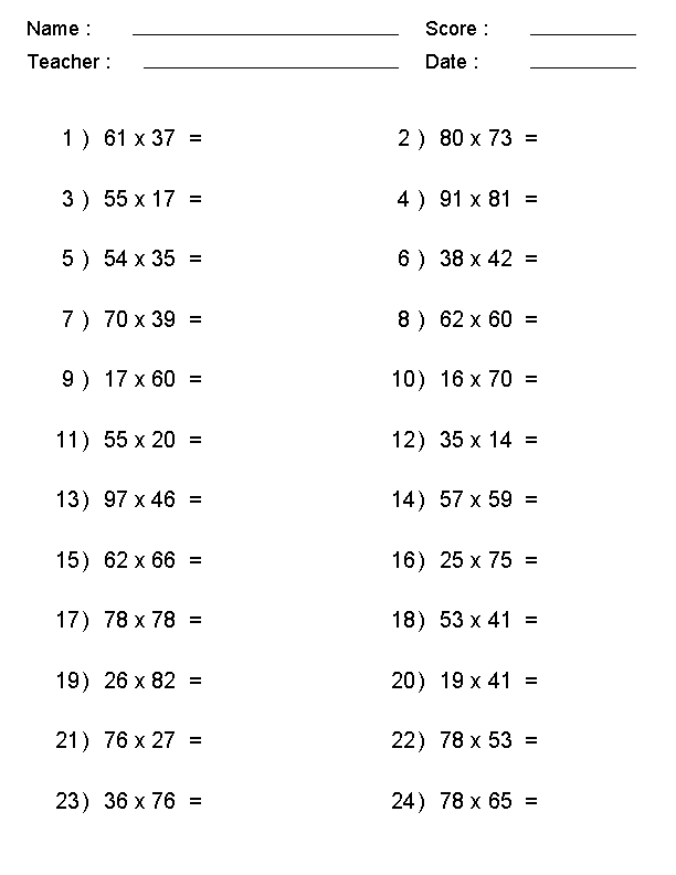 M2 Multiplication Table