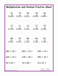 Multiplication and Division Word Problems Worksheets Grade 2