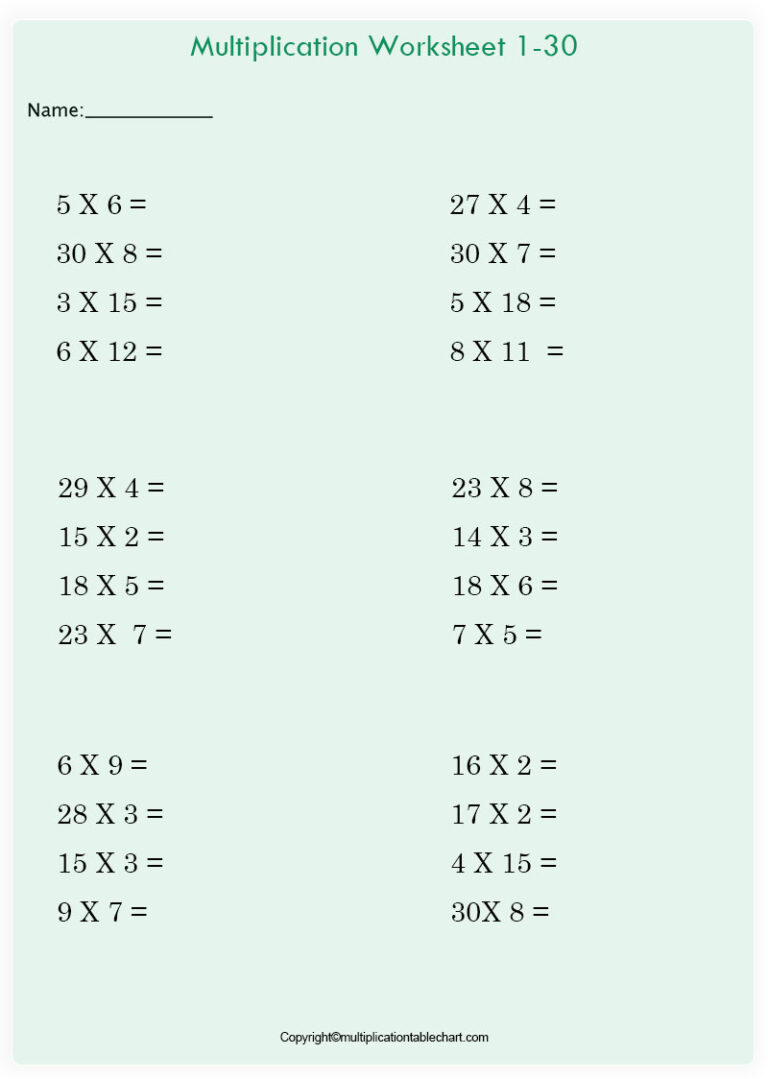 blank multiplication chart printable pdf