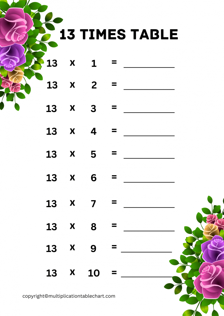 13-times-table-worksheet-13-multiplication-table-free-pdf