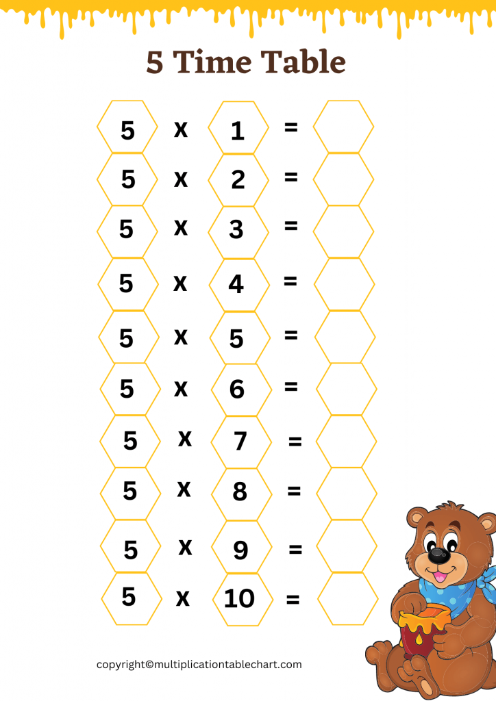 5 times table problem solving