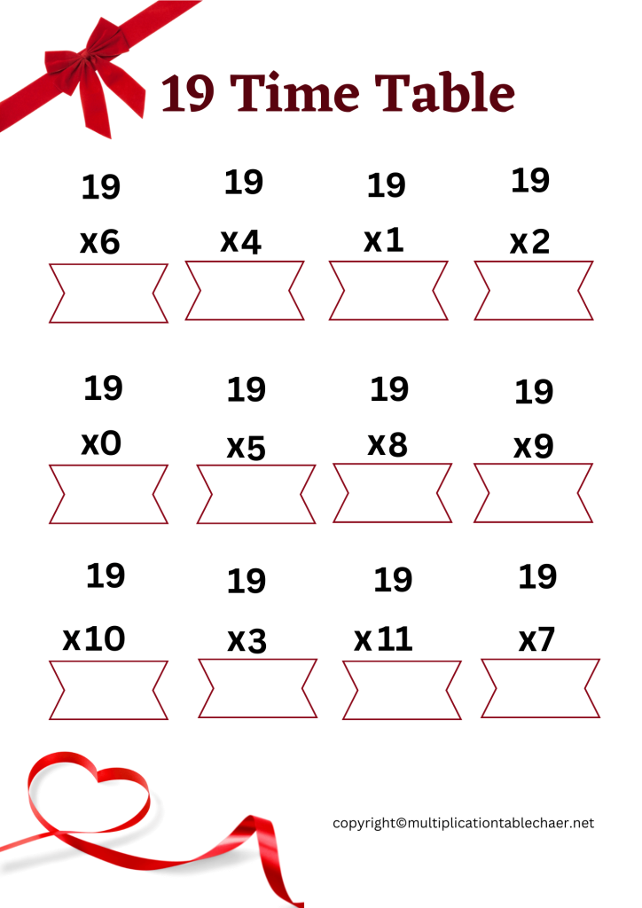 Free 19 Multiplication Chart Worksheets