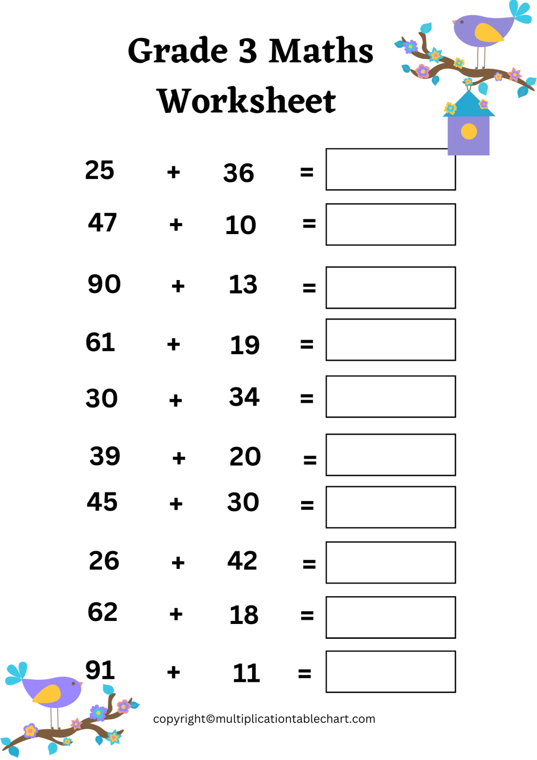 Grade 3 Maths Worksheet For Multiplication Free Printable 